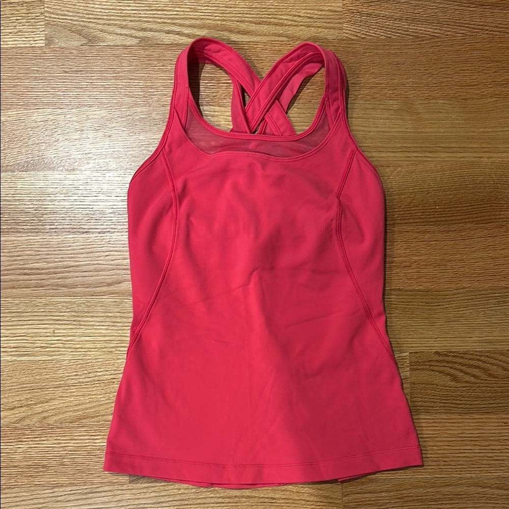 Lululemon Strappy Pink Racerback Tank Top w/Mesh Details - Size 6